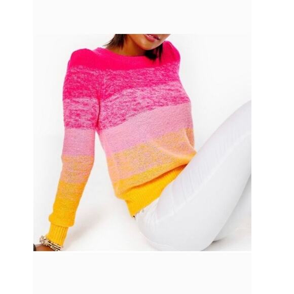 Lilly Pulitzer Olinia Sweater in Pink Grenadine, Size L - Picture 2 of 11